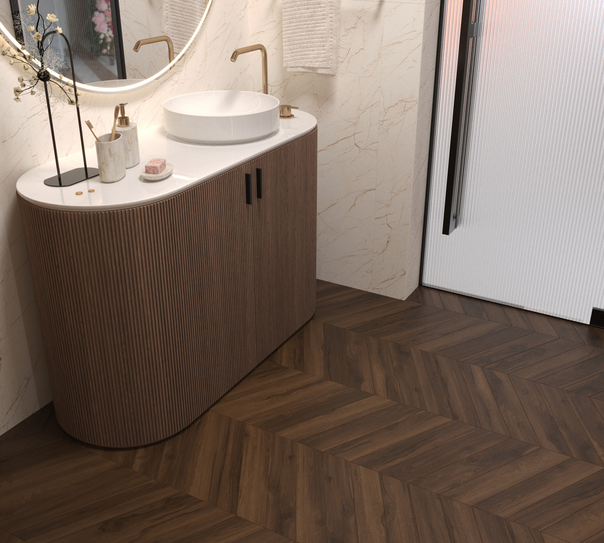 Керамогранит SCARLET WOOD WALNUT 450 × 80 мм — КЕР007610 — изображение 1