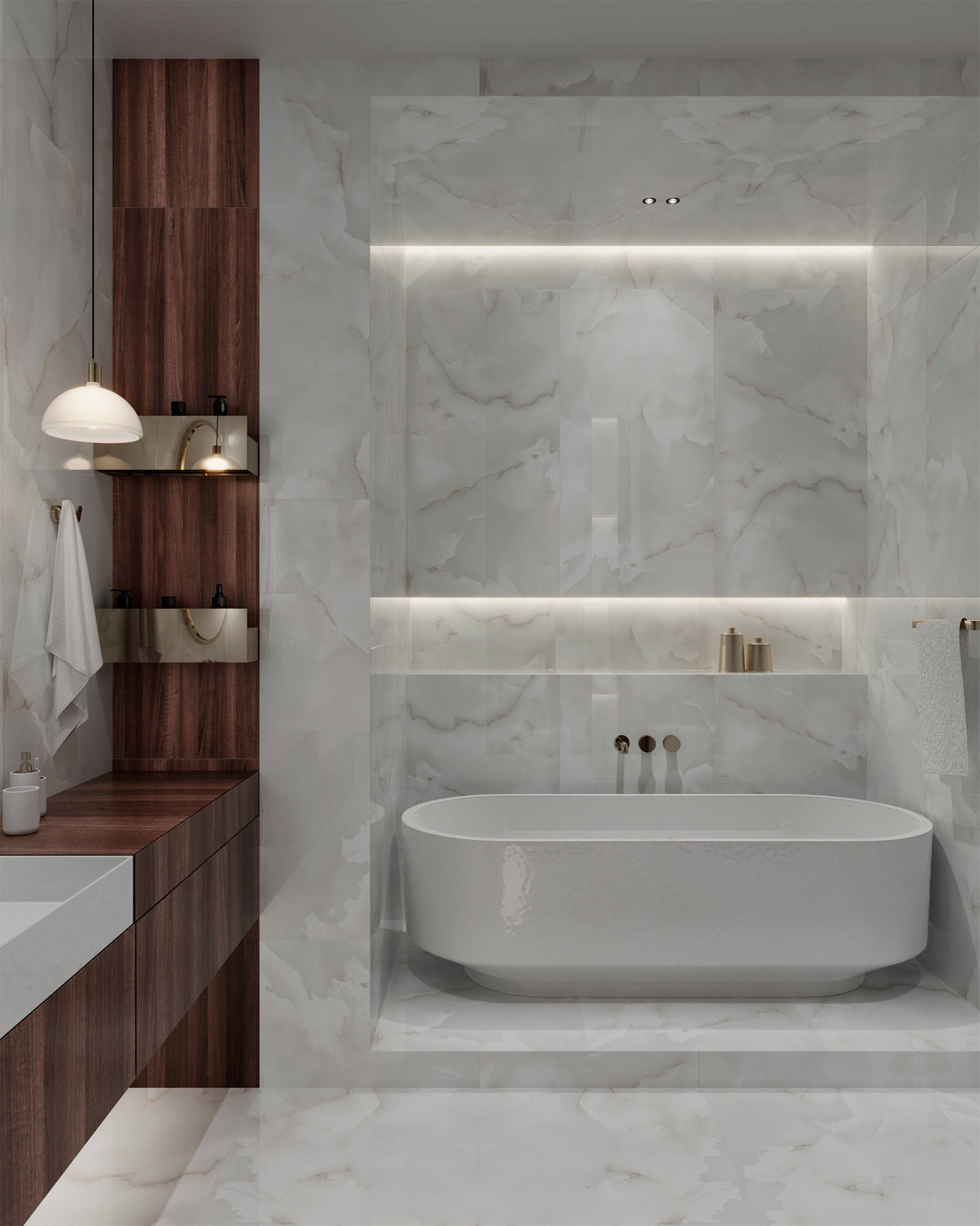 Керамогранит ONYX WHITE CLOUD 1200 × 600 мм — КЕР007450 — изображение 1