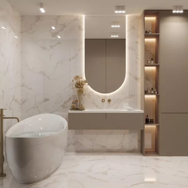 Керамогранит CALACATTA BIANCO 1200 × 600 мм — КЕР007419 — изображение 1