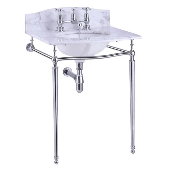 Mраморная столешница g1 с раковиной на 2 отверстия с подстольем regal t49a chr — РАК007800 — фото 2