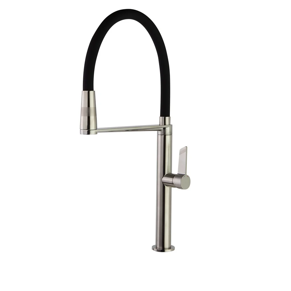 Смеситель для кухни с магнитным держателем и гибким изливом KITCHEN MAGNET никель