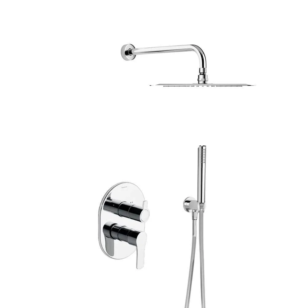 Встраиваемый смеситель для душа с тропическим и ручным душем TITANIUM