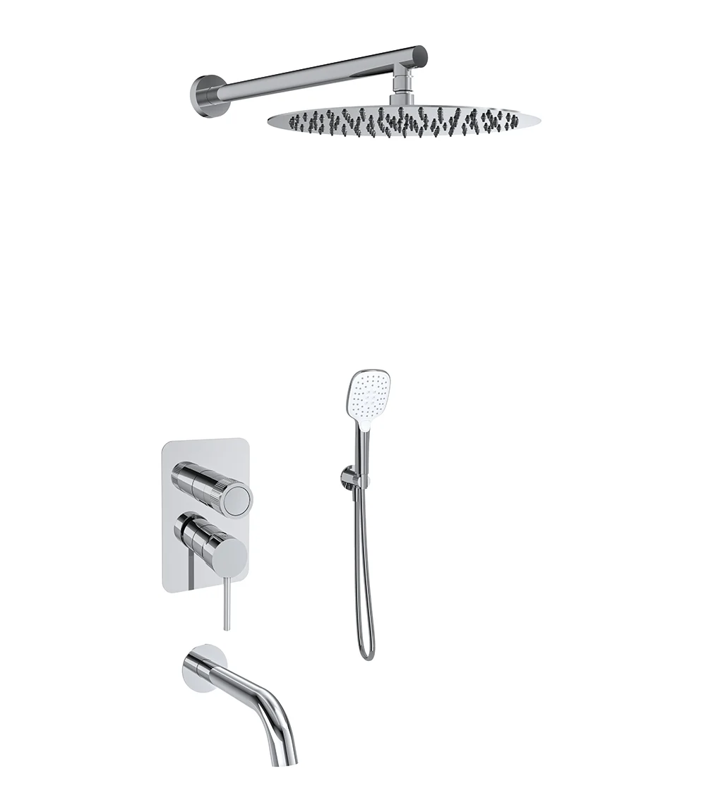 Встраиваемый смеситель для душа c изливом, тропическим и ручным душем MAMMA MIA
