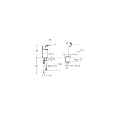 Смеситель для парикмахерской раковины с лейкой NEW FLY — изображение 2