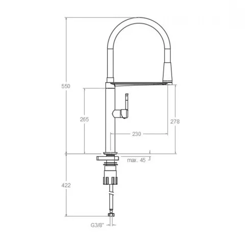 Смеситель для кухни с магнитным держателем и гибким изливом KITCHEN MAGNET 388801МАСU медь — изображение 2