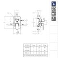Встраиваемый смеситель для душа ALEXIA 361503SOC золотой, на 3 выхода